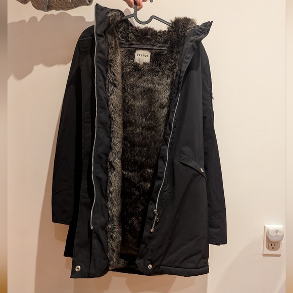 ELVINE - Women's Black Winter Jacket / Coat with Faux Fur Lining - Picture 3 of 9